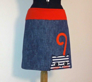 Dámská sukně s aplikací a pružným pasem